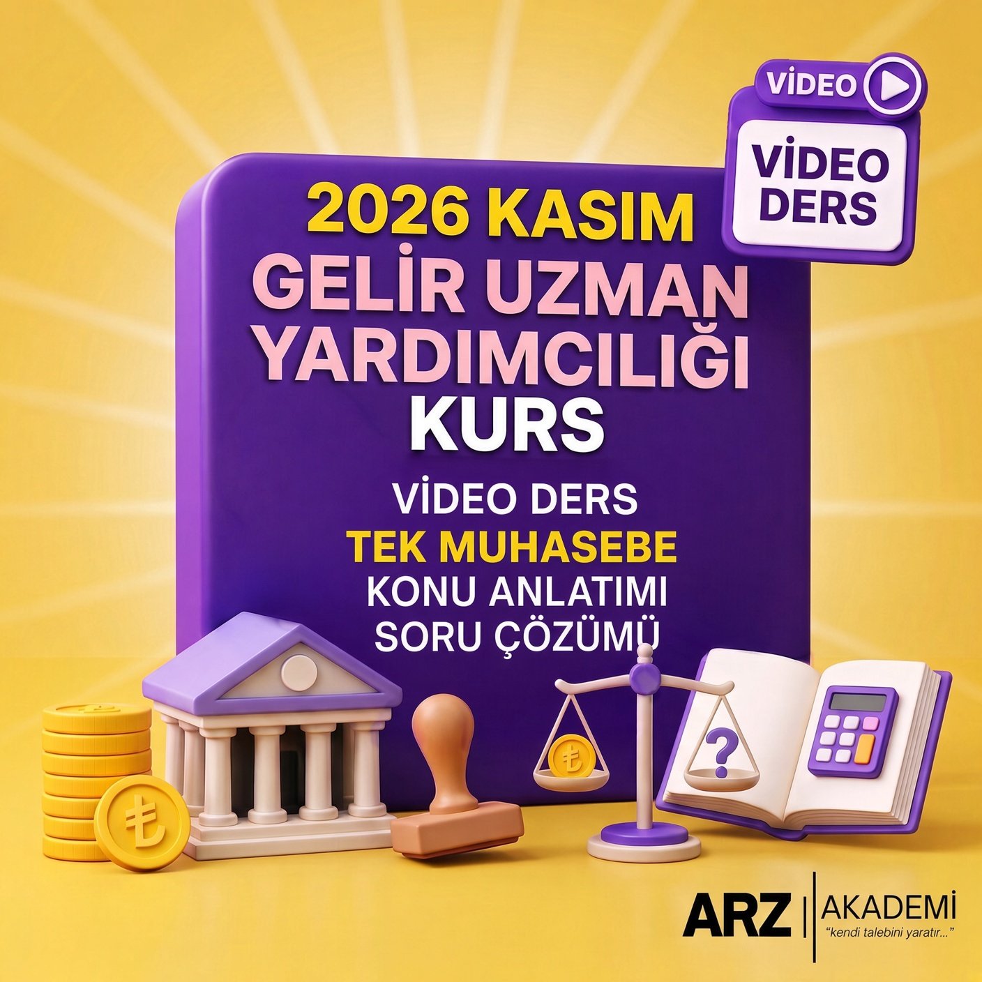TEK MUHASEBE GELİR UZMAN YARDIMCILIĞI VİDEO DERS 2026 KASIM